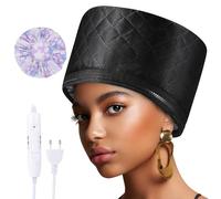 LUTIVISE Casque Chauffant Cheveux Vapeur Soin - casque vapeur cheveux Afro Bouclés Bonnet Masque Capillaire Salon Hair Cap Spa Maison Proteine Coloration Sèche Cheveux Pro Électrique (noir)