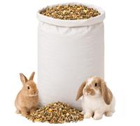 LutoPets Nourriture mixte lapin 20 kg - Aliment quotidien complet pour lapins avec céréales, graines, morceaux d'herbe, caroube & 15 ingrédients naturels - Grand paquet de qualité hollandaise