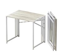 Lutown-Teen Petit Bureau Pliable de 83 cm, pour Ordinateur de Jeu, Camping, pour Petits espaces, Pas de Montage nécessaire, Table de Bureau à Domicile, Beige