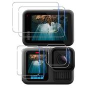 Lutree pour GoPro Hero 13 Black Verre Trempé, 2+2+2 Pièces Grand Protection écran + Lentille Protecteur Film + Petit Protecteurs d'écran, 9H Dureté HD Anti-Rayures Sans Bulles Vitre Trempé