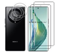 Lutree pour Honor Magic 5 Lite 5G Verre Trempé + Caméra Arrière Protecteur, [2 + 2 Pièces], 3D Couverture Complète Protection écran, Sans Bulles Vitre Trempé, Anti-Rayures Protecteurs d'écran