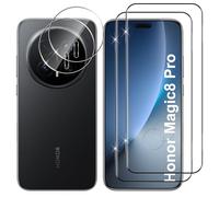 Lutree pour Honor Magic 8 Pro 5G Verre Trempé, 2+2 Pièces Protection écran + Caméra Arrière Protecteur Film, 9H Dureté Anti-Rayures HD Sans Bulles Vitre Trempé Protecteurs d'écran
