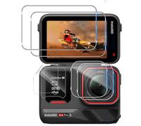 Lutree pour Insta360 Ace Pro 2 Verre Trempé, 2+2+2 Pièces Grand Protection écran+ Lentille Protecteur Film+ Flexible Petit Protecteurs d'écran, 9H Dureté HD Anti-Rayures Sans Bulles