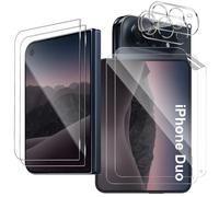 Lutree pour iPhone Duo Verre Trempé, 1+1+1 Pièces | Interne TPU Protecteurs d'écran+ Avant Vitre Protection écran+ Caméra Arrière Protecteur, HD Anti-Rayures Film