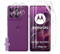 Lutree pour Motorola Moto Edge 60 Pro Protection écran, 2+2 Pièces TPU Protecteurs d'écran + Verre Trempé Caméra Arrière Protecteur, HD Anti-Empreintes Anti-Rayures Film Protection écran