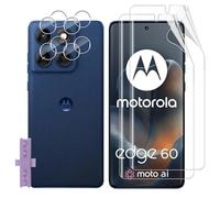 Lutree pour Motorola Moto Edge 60 Protection écran, 2+2 Pièces TPU Protecteurs d'écran + Verre Trempé Caméra Arrière Protecteur, HD Anti-Empreintes Anti-Rayures Film Protection écran