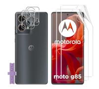 Lutree pour Motorola Moto G85 Protection écran, 2+2 Pièces TPU Protecteurs d'écran + Verre Trempé Caméra Arrière Protecteur, HD Anti-Empreintes Anti-Rayures Film