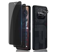 Lutree pour Nothing Phone 3a Anti-Espion Verre Trempé, 2+2 Pièces Anti-Spy Protection écran + Caméra Lentille Protecteur Film (Noir), 9H Anti-Rayures Sans Bulles Privacy Protecteurs d'écran