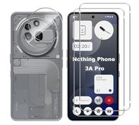 Lutree pour Nothing Phone 3a Pro Verre Trempé, 2+2 Pièces Protection écran + Caméra Arrière Protecteur Film, 9H Dureté HD Anti-Rayures sans Bulles Vitre Trempé Protecteurs d'écran