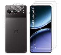 Lutree pour OnePlus Nord 4 Verre Trempé, 2+2 Pièces Protection écran + Caméra Arrière Protecteur Film, 9H Dureté HD Anti-Rayures Sans Bulles Vitre Trempé Protecteurs d'écran