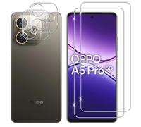 Lutree pour OPPO A5 Pro 4G/5G Verre Trempé, 2+2 Pièces Protection écran + Caméra Arrière Protecteur Film, 9H Dureté HD Anti-Rayures Sans Bulles Vitre Trempé Protecteurs d'écran