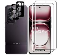 Lutree pour OPPO Reno 12 Pro 5G Verre Trempé, 2+2 Pièces 3D Protection écran + Caméra Arrière Protecteur Film, 3D Couverture Complète Anti-Rayures HD Vitre Trempé Protecteurs d'écran
