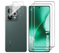 Lutree pour Realme 15 Verre Trempé, 2+2 Pièces Protection écran + Caméra Arrière Protecteur Film, 9H Dureté Anti-Rayures HD Sans Bulles Vitre Trempé Protecteurs d'écran