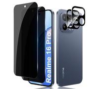 Lutree pour Realme 16 Pro Anti-Espion Verre Trempé, 2+2 Pièces Anti-Spy Protection écran + Caméra Lentille Protecteur Film (Noir), 9H Anti-Rayures Sans Bulles Privacy Protecteurs d'écran