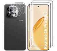 Lutree pour Realme 16 Pro Plus Verre Trempé, 2+2 Pièces Protection écran + Caméra Arrière Protecteur Film, 9H Dureté Anti-Rayures HD Sans Bulles Vitre Trempé Protecteurs d'écran