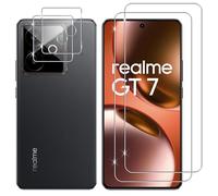 Lutree pour Realme GT 7T 5G/GT 7 5G Verre Trempé, 2+2 Pièces Protection écran + Caméra Arrière Protecteur Film, 9H Dureté HD Anti-Rayures Sans Bulles Vitre Trempé Protecteurs d'écran