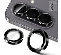 Lutree pour Samsung Galaxy A37/ A57 5G Protection Caméra, 9H Individuels Lentille Protecteurs d'écran, Anneau en Métal + Verre Trempé, Anti-Rayures HD Protecteur Film -Noir