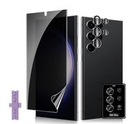 Lutree pour Samsung Galaxy S23 Ultra 5G Anti-Espion Protection écran, 1+1 Pièces TPU Anti-Spy Protecteurs d'écran + Caméra Lentille Protecteur Film, HD Anti-Empreintes Sans Bulles Privacy TPU-Film