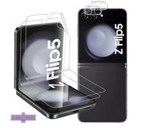 Lutree pour Samsung Galaxy Z Flip 5 5G/ Z Flip5 Protection écran, 2+2 Pièces TPU Protecteurs d'écran + Verre Trempé Caméra Arrière Protecteur, HD Anti-Empreintes Anti-Rayures Film Protection écran