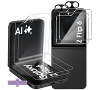 Lutree pour Samsung Galaxy Z Flip 6 5G Verre Trempé, 2+2+2 Pièces Interne TPU Protecteurs d'écran + Retour Vitre Protection écran + Caméra Arrière Protecteur (Noire), HD Film pour Z Flip6 5G