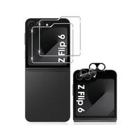 Lutree pour Samsung Galaxy Z Flip 6 5G Verre Trempé, 2+2 Pièces Protection écran+ Caméra Arrière Protecteur Film (Noire), 9H Dureté HD Anti-Rayures Vitre Trempé Protecteurs d'écran pour Z Flip6 5G