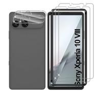 Lutree pour Sony Xperia 10 VIII/Xperia 10 VII Verre Trempé, 2+2 Pièces | Protection écran + Caméra Arrière Protecteur Film, 9H Dureté HD Anti-Rayures Sans Bulles Vitre Trempé Protecteurs d'écran