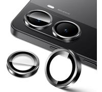 Lutree pour Xiaomi Poco X7 Pro 5G Protection Caméra, 9H Individuels Lentille Protecteurs d'écran, Anneau en Métal + Verre Trempé, HD Anti-Rayures Protecteur Film -Noir