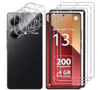 Lutree pour Xiaomi Redmi Note 13 Pro 4G/ POCO M6 Pro 4G Verre Trempé, 3+3 Pièces Protecteurs d'écran+ Caméra Arrière Protecteur Film, 9H Dureté HD Anti-Rayures Vitre Trempé Protection écran