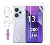 Lutree pour Xiaomi Redmi Note 13 Pro Plus 5G/Note 13 Pro+ 5G Protection écran, 2+2+2 Pièces TPU Protecteurs d'écran+Retour Film+Verre Trempé Caméra Arrière Protecteur, Anti-Rayures