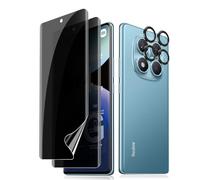 Lutree pour Xiaomi Redmi Note 14 Pro 4G Anti-Espion Protection écran, 2+1 Pièces TPU Anti-Spy Protecteurs d'écran + Caméra Lentille Protecteur Film, HD Anti-Empreintes Sans Bulles Privacy TPU-Film