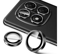 Lutree pour Xiaomi Redmi Note 14 Pro 5G/ Poco X7 5G Protection Caméra, 9H Individuels Lentille Protecteurs d'écran, Anneau en Métal + Verre Trempé, Anti-Rayures HD Protecteur Film -Noir