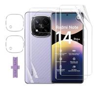 Lutree pour Xiaomi Redmi Note 14 Pro Plus 5G/14 Pro+ 5G Protection écran, 2+2+2 Pièces TPU Protecteurs d'écran + Retour Film + Verre Trempé Caméra Arrière Protecteur, HD Anti-Rayures Protection écran