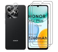 Lutree Verre Trempé pour Honor X5c Plus 4G, 2+2 Pièces Protection écran + Caméra Arrière Protecteur Film, 9H Dureté HD Anti-Rayures Sans Bulles Vitre Trempé Protecteurs d'écran