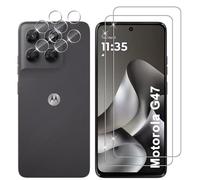 Lutree Verre Trempé pour Motorola Moto G47 5G, 2+2 Pièces Protection écran + Caméra Arrière Protecteur Film, 9H Dureté HD Anti-Rayures Sans Bulles Vitre Trempé Protecteurs d'écran