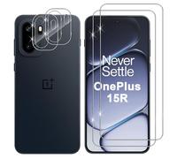 Lutree Verre Trempé pour OnePlus 15R, 2+2 Pièces Protection écran + Caméra Arrière Protecteur Film, 9H Dureté HD Anti-Rayures Sans Bulles Vitre Trempé Protecteurs d'écran