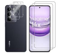 Lutree Verre Trempé pour Realme 14X 5G, 2+2 Pièces Protection écran + Caméra Arrière Protecteur Film, 9H Dureté HD Anti-Rayures Sans Bulles Vitre Trempé Protecteurs d'écran