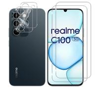 Lutree Verre Trempé pour Realme C100 5G, 2+2 Pièces Protection écran + Caméra Arrière Protecteur Film, 9H Dureté HD Anti-Rayures Sans Bulles Vitre Trempé Protecteurs d'écran