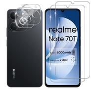 Lutree Verre Trempé pour Realme Note 70T, 2+2 Pièces Protection écran + Caméra Arrière Protecteur Film, 9H Dureté HD Anti-Rayures Sans Bulles Vitre Trempé Protecteurs d'écran