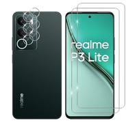 Lutree Verre Trempé pour Realme P3 Lite, 2+2 Pièces Protection écran + Caméra Arrière Protecteur Film, 9H Dureté HD Anti-Rayures Sans Bulles Vitre Trempé Protecteurs d'écran