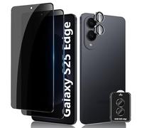 Lutree Verre Trempé pour Samsung Galaxy S25 Edge, 2+1 Pack Anti-Espion Protecteur d'Ecran + Film de Protection Objectif Appareil Photo Dureté 9H Anti-Rayures Anti-Peeping Verre de Protection