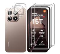 Lutree Verre Trempé pour Xiaomi 15T/ Xiaomi Mi 15T, 3+3 Pièces Protection écran + Caméra Arrière Protecteur Film, 9H Dureté HD Anti-Rayures Sans Bulles Vitre Trempé Protecteurs d'écran