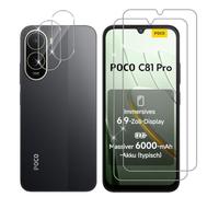 Lutree Verre Trempé pour Xiaomi Poco C81 Pro, 2+2 Pièces Protection écran + Caméra Arrière Protecteur Film, 9H Dureté HD Anti-Rayures Sans Bulles Vitre Trempé Protecteurs d'écran