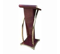 Lutrin incurvé en métal - Podium sur pied, support de présentation en acier inoxydable pour bureaux et églises, idéal pour les conférences, les discours et les événements