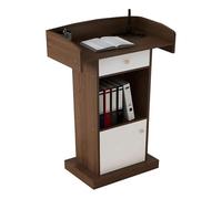 Lutrin moderne en bois avec tiroir - Chaire d'église de 122 cm, podium réglable pour salles de classe, conférences et espaces de culte - Design polyvalent pour tout environnement