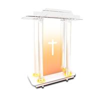 Lutrin portable réglable avec plateforme de lecture - Idéal pour les présentations, conférences et services - Design léger et robuste pour un transport et une utilisation faciles