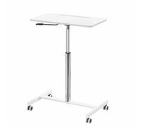 Lutrin portable réglable avec roulettes pour enseignant pour l'école et le bureau, bureau de présentation blanc réglable en hauteur, idéal pour les conférences et les événements