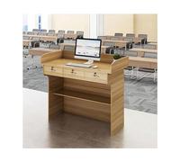 Lutrin réglable en bois avec étagère de rangement - Podium portable pour enseignant et réception, finition teck - Longueur 80 cm/120 cm pour salle de classe et événements
