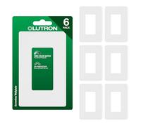 Lutron Claro CW-1-WH-6 Lot de 6 plaques murales pour interrupteur décoratif - Couvercle d'interrupteur à bascule, couvercle de sortie, couvercle de plaque d'interrupteur sans vis, brillant, CW-1-WH-6