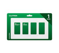 Lutron Claro CW-4-WH Cache-interrupteur à 4 fentes, plaque décorative sans vis, brillant, blanc