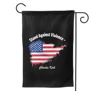 Lutte contre la violence - Drapeau patriotique américain Charlie Kirk, drapeaux de jardin 12 x 18, double face pour la maison